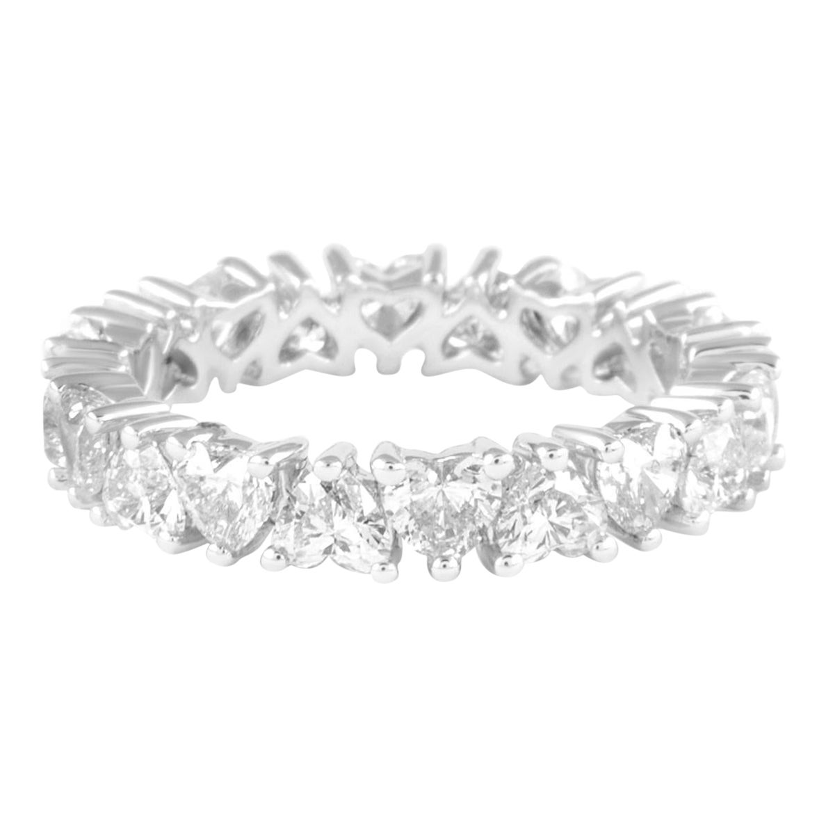 Alexander Beverly Hills 2.90ct Heart Diamond D/E VVS Eternity Band Platinum 6.25