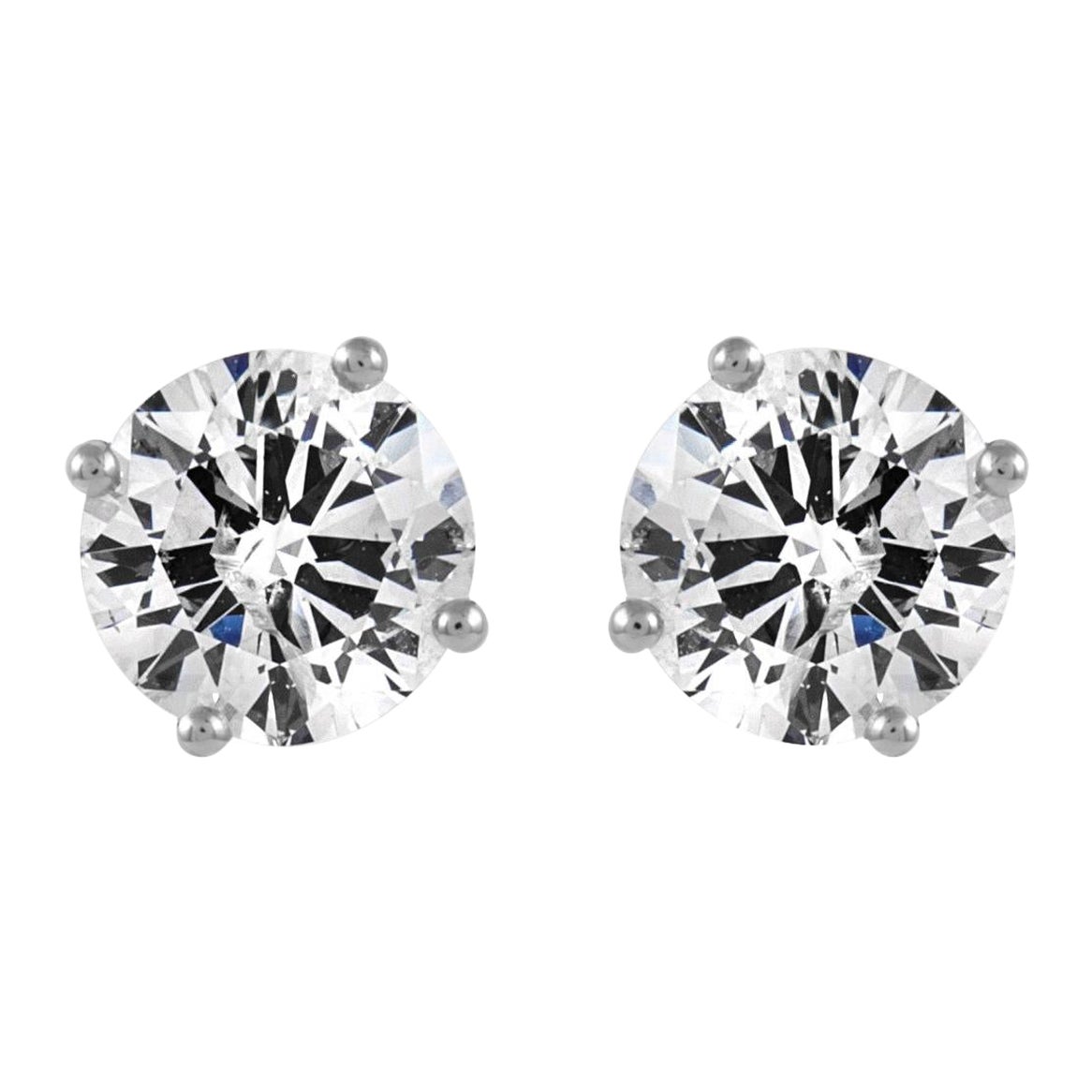 Alexander Beverly Hills EGL 2.10 Carat Diamond Stud Earrings 18k White Gold