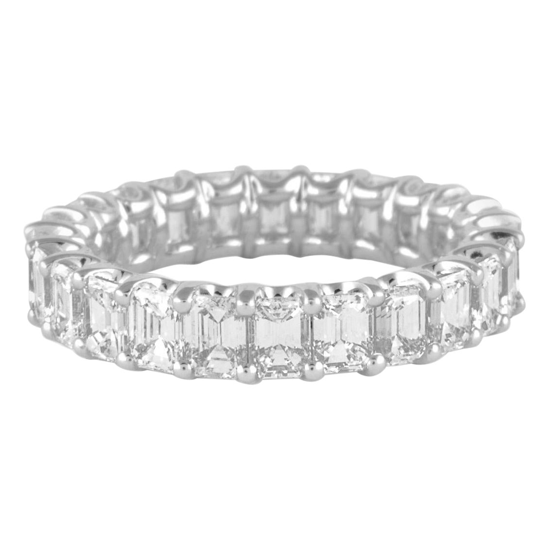 Alexander Beverly Hills 3.97ct Emerald Cut Diamond Eternity Band 18k S.6
