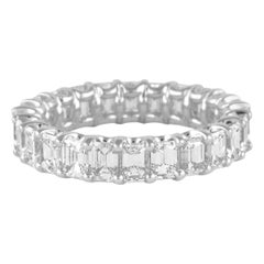 Alexander Beverly Hills 3.97ct Emerald Cut Diamond Eternity Band 18k S.6