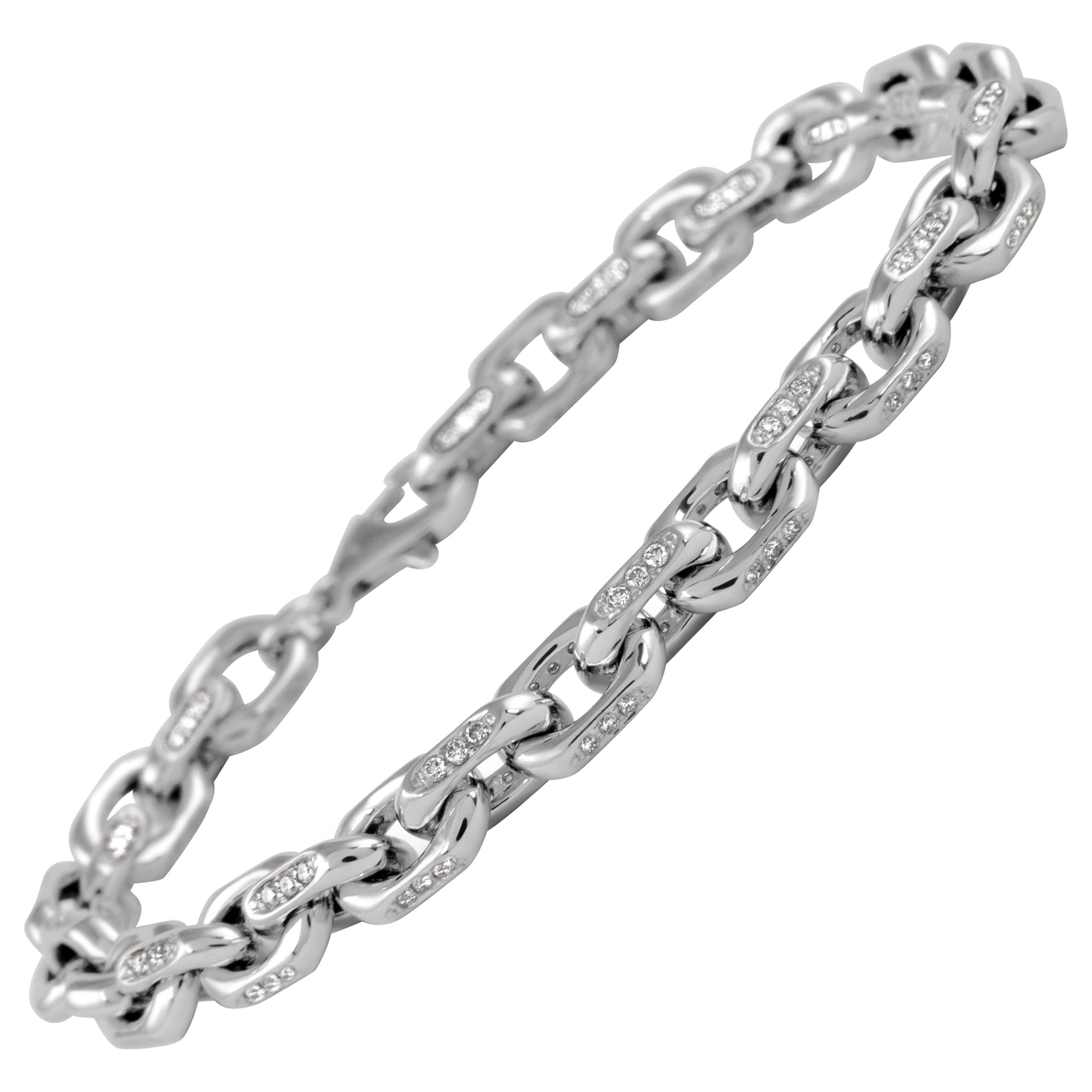 Alexander Beverly Hills 1.30 Carat Diamond Link Bracelet 18k White Gold