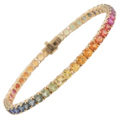 Alexander Beverly Hills - Bracciale tennis con zaffiro arcobaleno da 10,23 carati - Oro giallo 18 carati