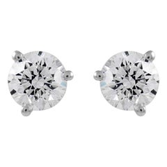 Alexander Beverly Hills 0.61 Carat Diamond 3-Prong Stud Earrings 18k White Gold