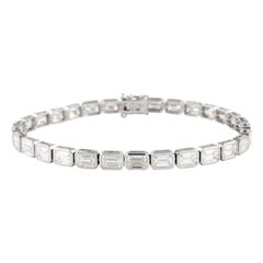 Alexander Beverly Hills 10.08ct Emerald Cut Diamond East-West Bracelet 18k