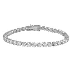 Alexander Beverly Hills Bracelet tennis à 3 griffes en or blanc 18 carats et diamants 9,28 carats