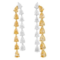 Alexander Beverly Hills Pendientes de gota de diamante amarillo y blanco de 8,66 ct 18k
