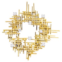 Mid Century 'Brutalist' Brooch Pin by Birks