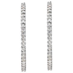 18k white gold diamond hoop earings