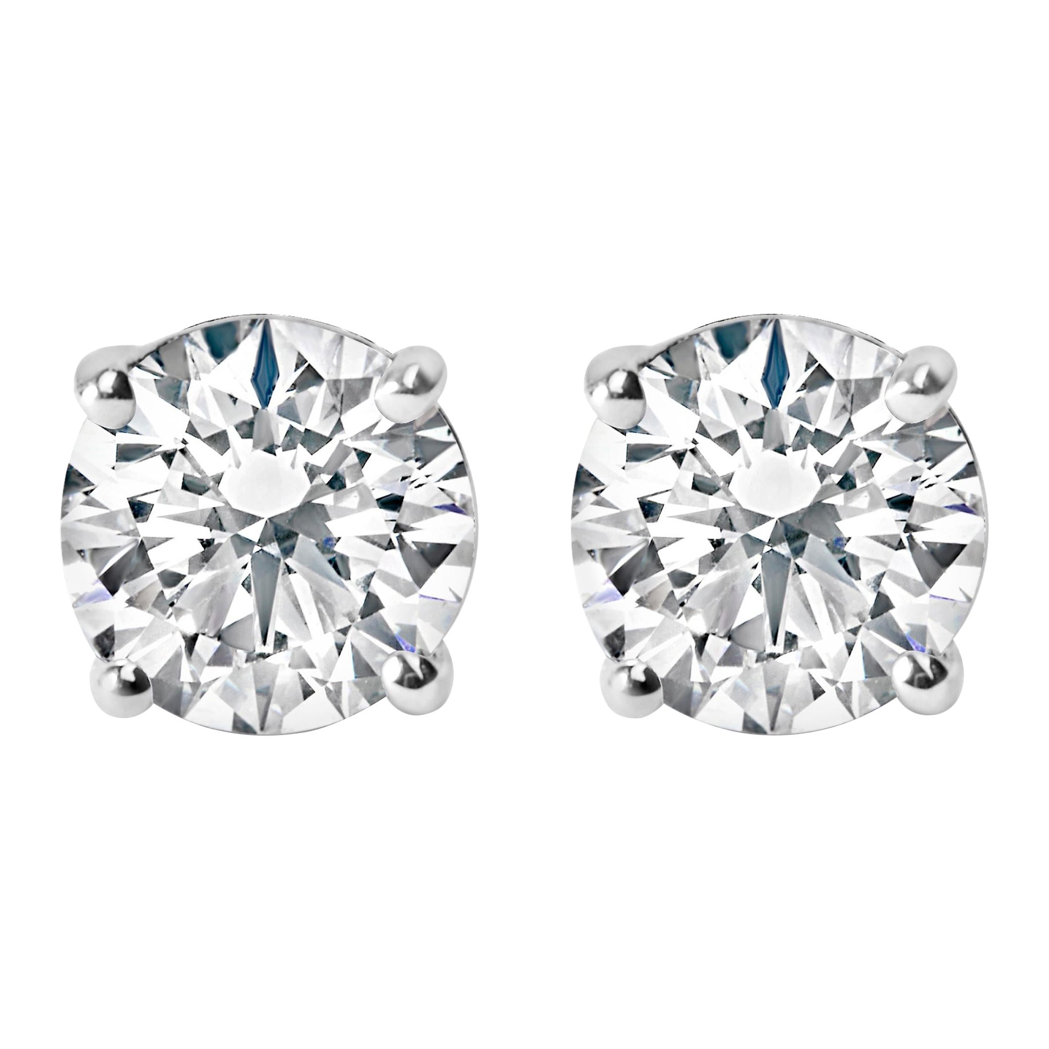 IGI Certified 14K White Gold 1.0 Cttw Solitaire Diamond Stud Earrings