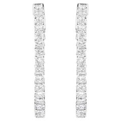 Boucles d'oreilles en or blanc 14 carats 3.0 cttw diamant taille princesse Inside Out