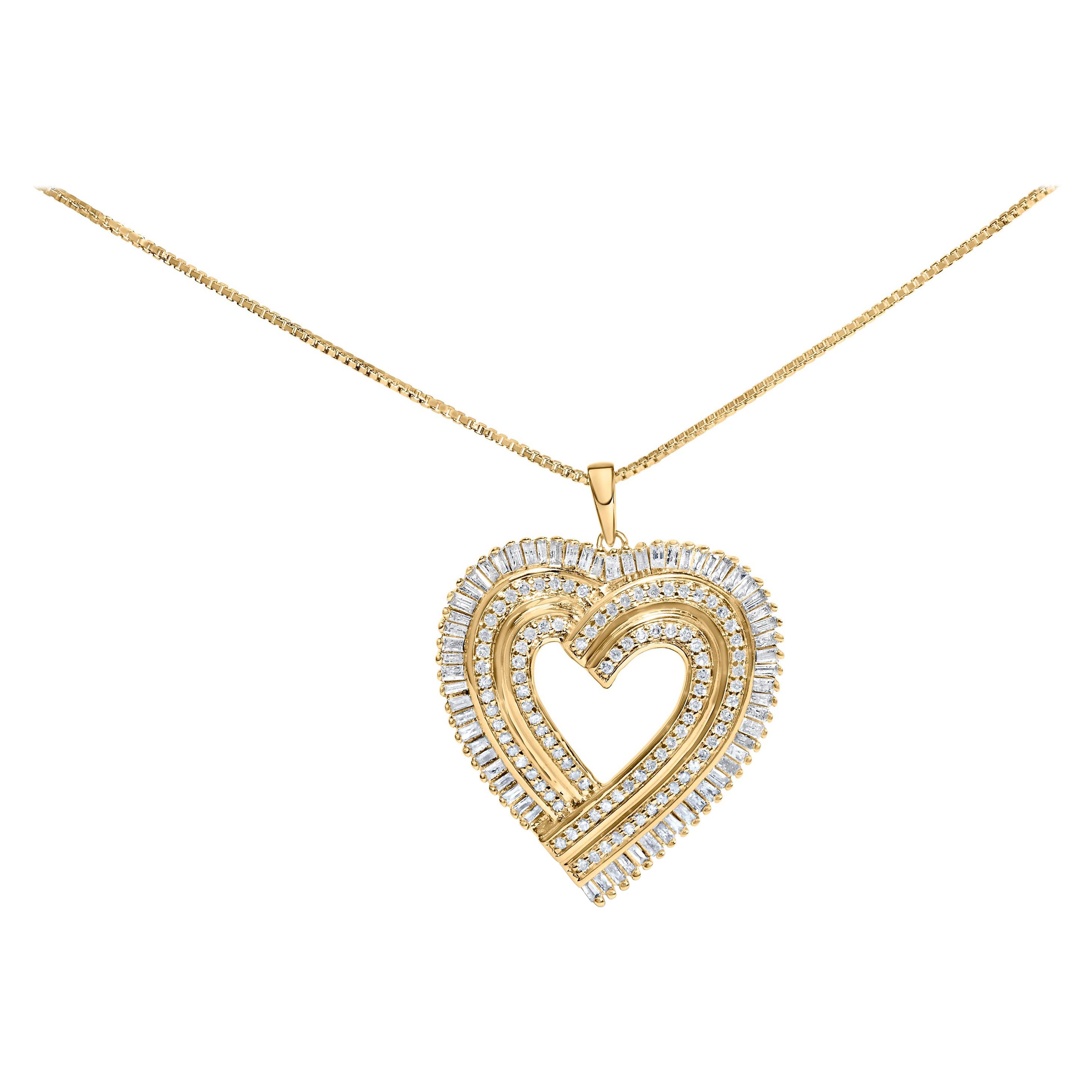 Collier pendentif en argent plaqué jaune 14 carats composite de diamants 1/4 carat en vente