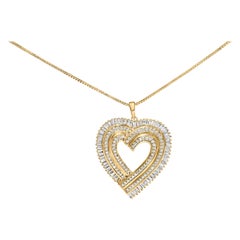 Collier pendentif en argent plaqué jaune 14 carats composite de diamants 1/4 carat