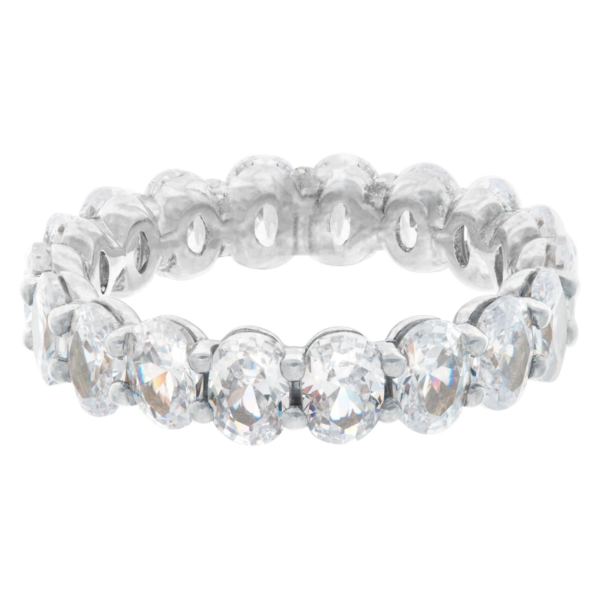 3.6ct Oval Cut Diamond eternity band or ring in platinum
