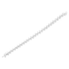 Argento 925 - 3/4 ctw di diamante Bracciale A Link con Piastra Illusoria