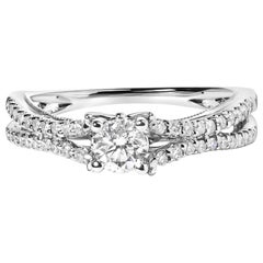 14K Weißgold 5/8 Cttw Diamant-Verlobungsring mit geteiltem Schaft