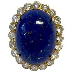  Lapis Lazuli Diamond  Gold Ring