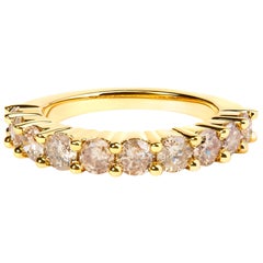 14K Gelbgold Platin versilberter Silber 2,0 Karattw Diamant 10 Stein Jahrestag-Ring