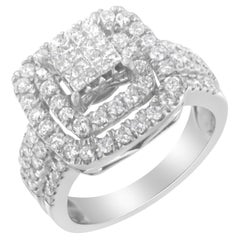 14KT White Gold Diamond Cocktail Ring (1 1/2 cttw, H-I Color, SI2-I1 Clarity)