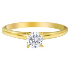 Anello di fidanzamento solitario con diamante da 1/2 carato certificato GIA in oro giallo 14K