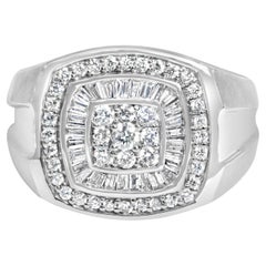 14K Weißgold Herrenbandring mit 1,0 Karat Diamanten