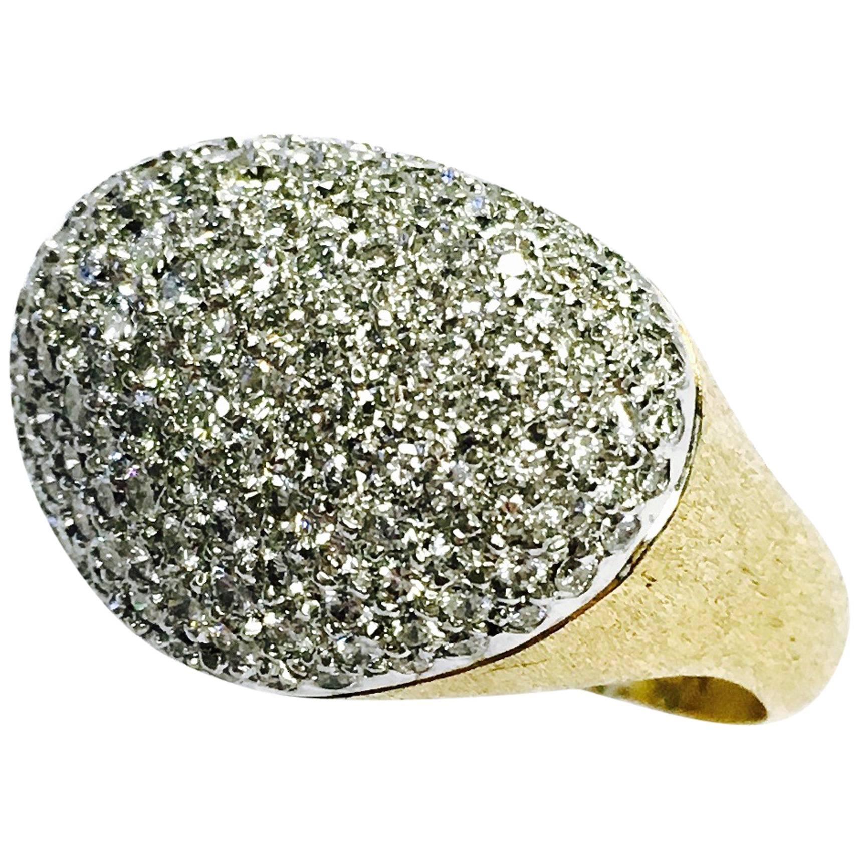 H.Stern Diamond Golden Stones Ring