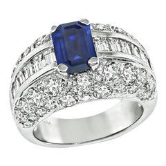 2.50ct Diamond 1.64ct Ceylon Sapphire Ring