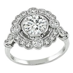 Anello di fidanzamento in platino con diamante da 0,98 carati