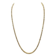 13,77 Karat natürlicher Diamant-Tennis-Halskette aus 14K Gelbgold 18"