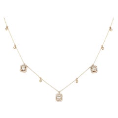 14 Karat Gelbgold Halskette mit 0,70 Karat Diamanten