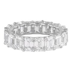 Alexander Beverly Hills 7.32ct Emerald Cut Diamond Eternity Band 18k s.6