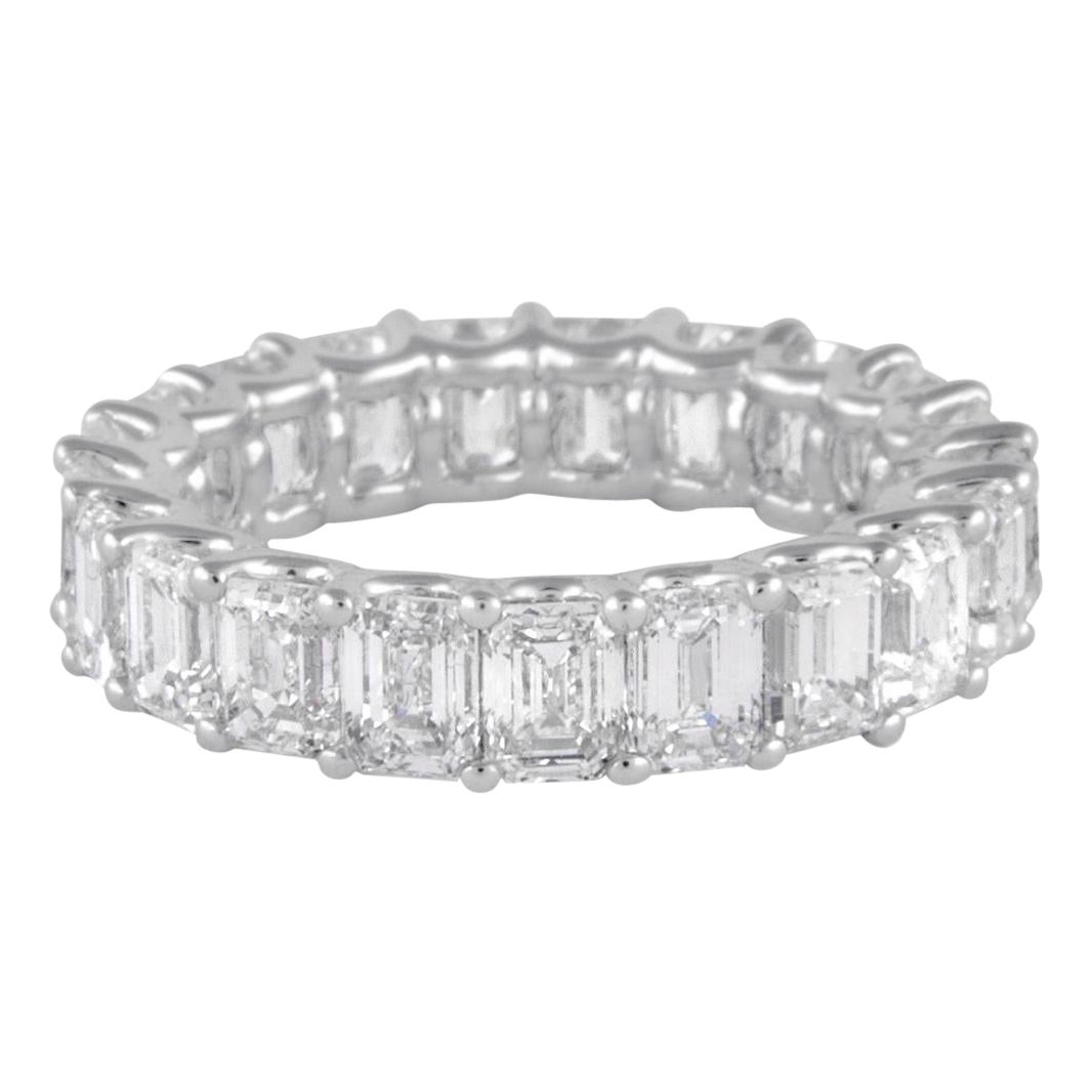 Alexander Beverly Hills 6.43ct Emerald Cut Diamond Eternity Band 18k s.5.75