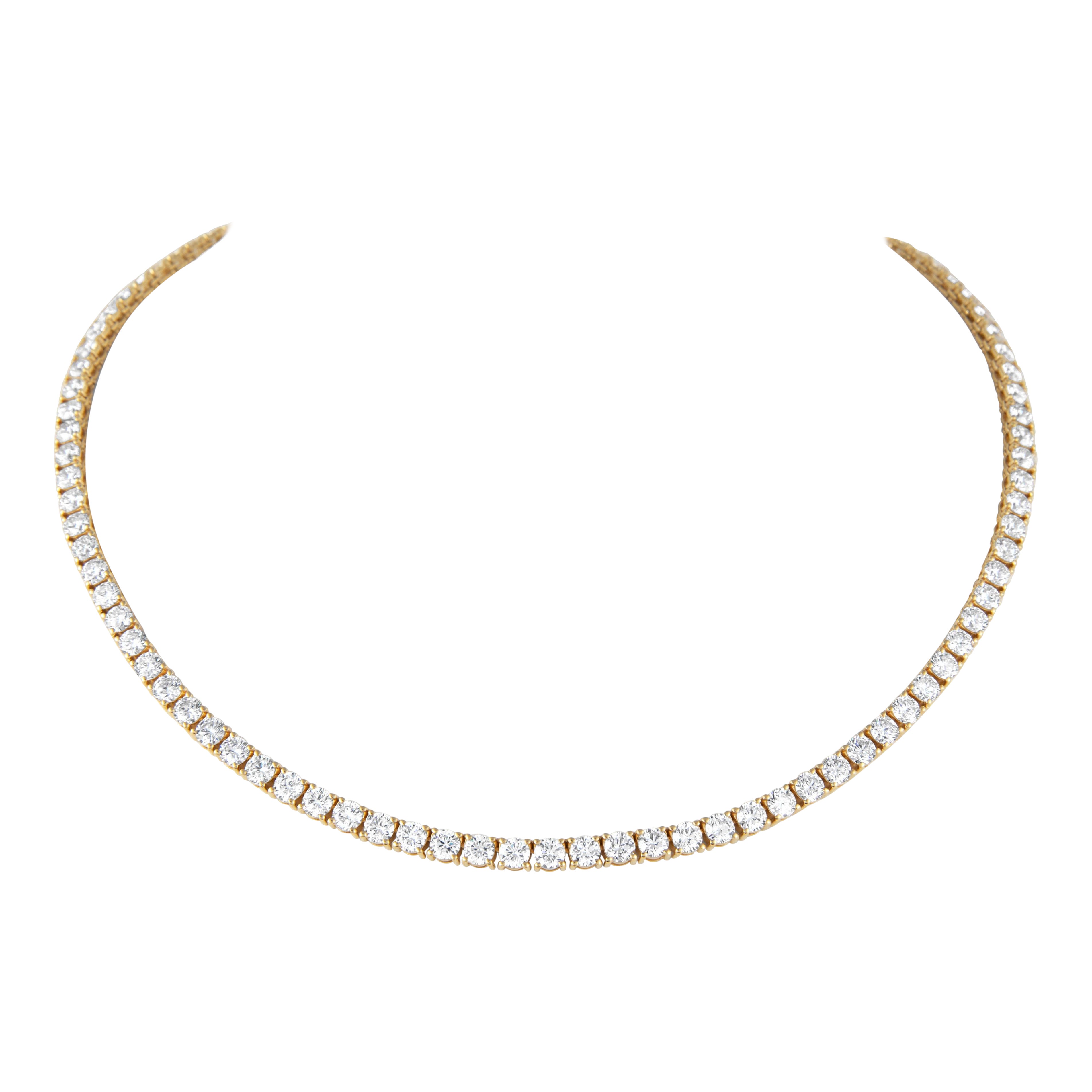 Alexander Beverly Hills 19,12 Karat Diamant-Tennis-Halskette 18k Gelbgold 16in