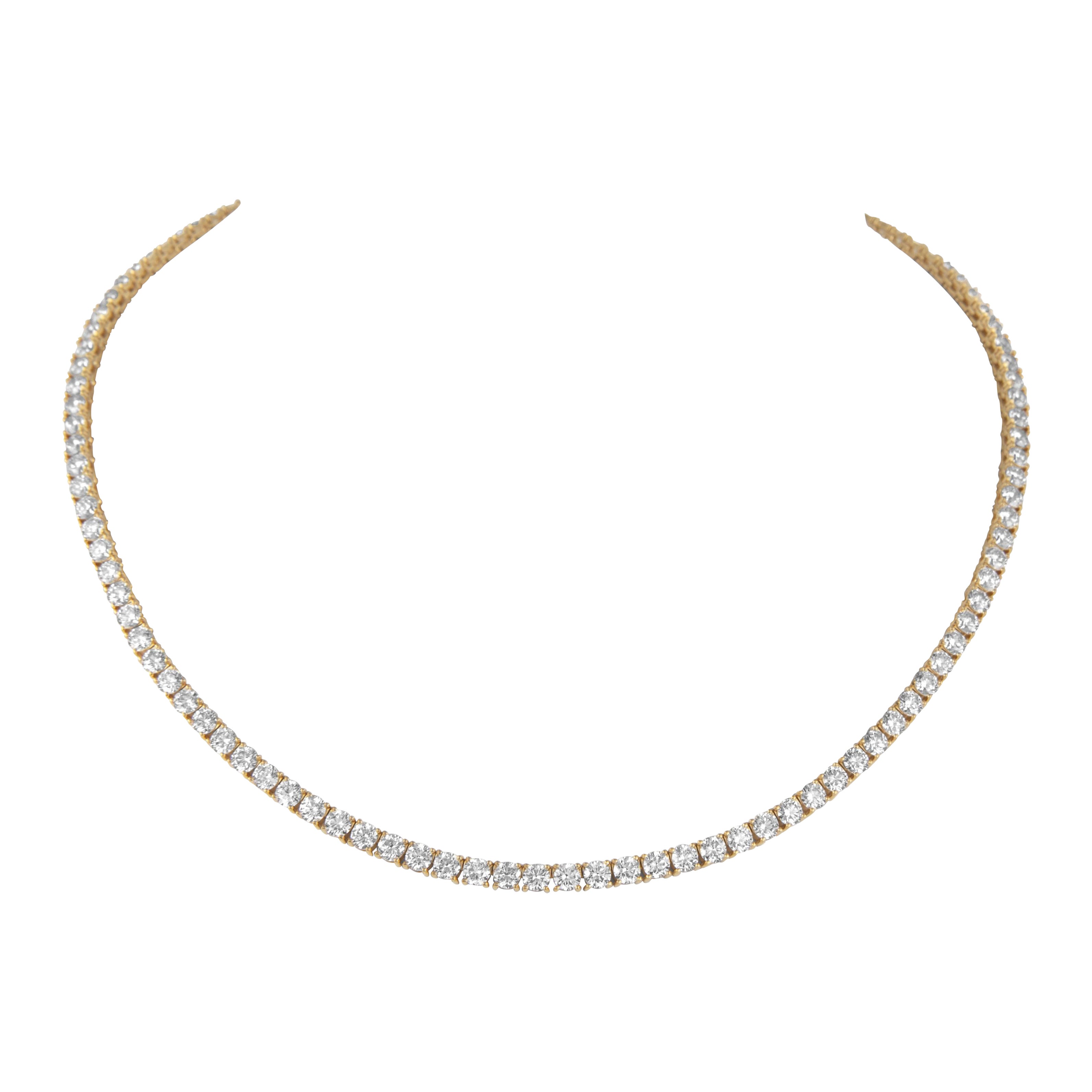 Alexander Beverly Hills Collier de tennis en or jaune 18k avec 15,68 ct de diamant