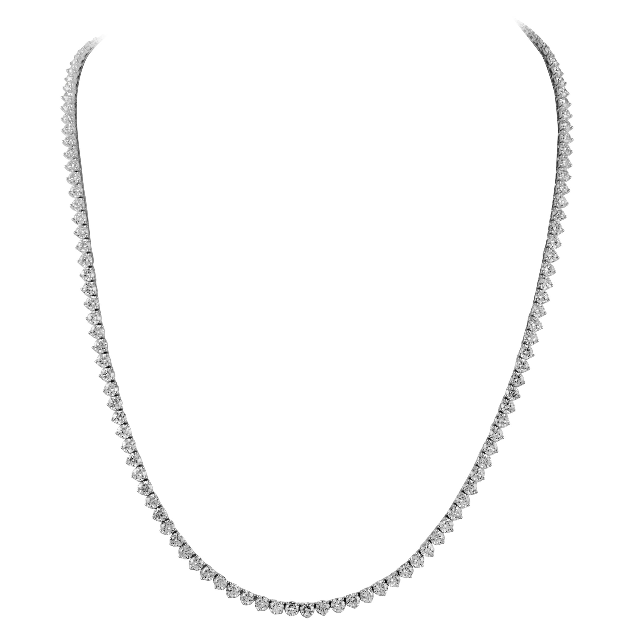 Alexander Beverly Hills 35.66ct Diamond 3-Prong Tennis Necklace 18k 24in