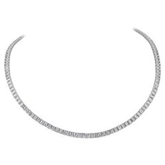 Alexander Beverly Hills 19.79ct Radiant Diamond Tennis Necklace 18k White Gold