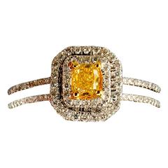 Princess Cut Fancy Yellow Diamond Clustre Ring Princess Cut Fancy Yellow Diamond Clustre Ring