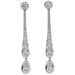 Tiffany & Co. Jazz Diamond Platinum PT950 Drop Earrings
