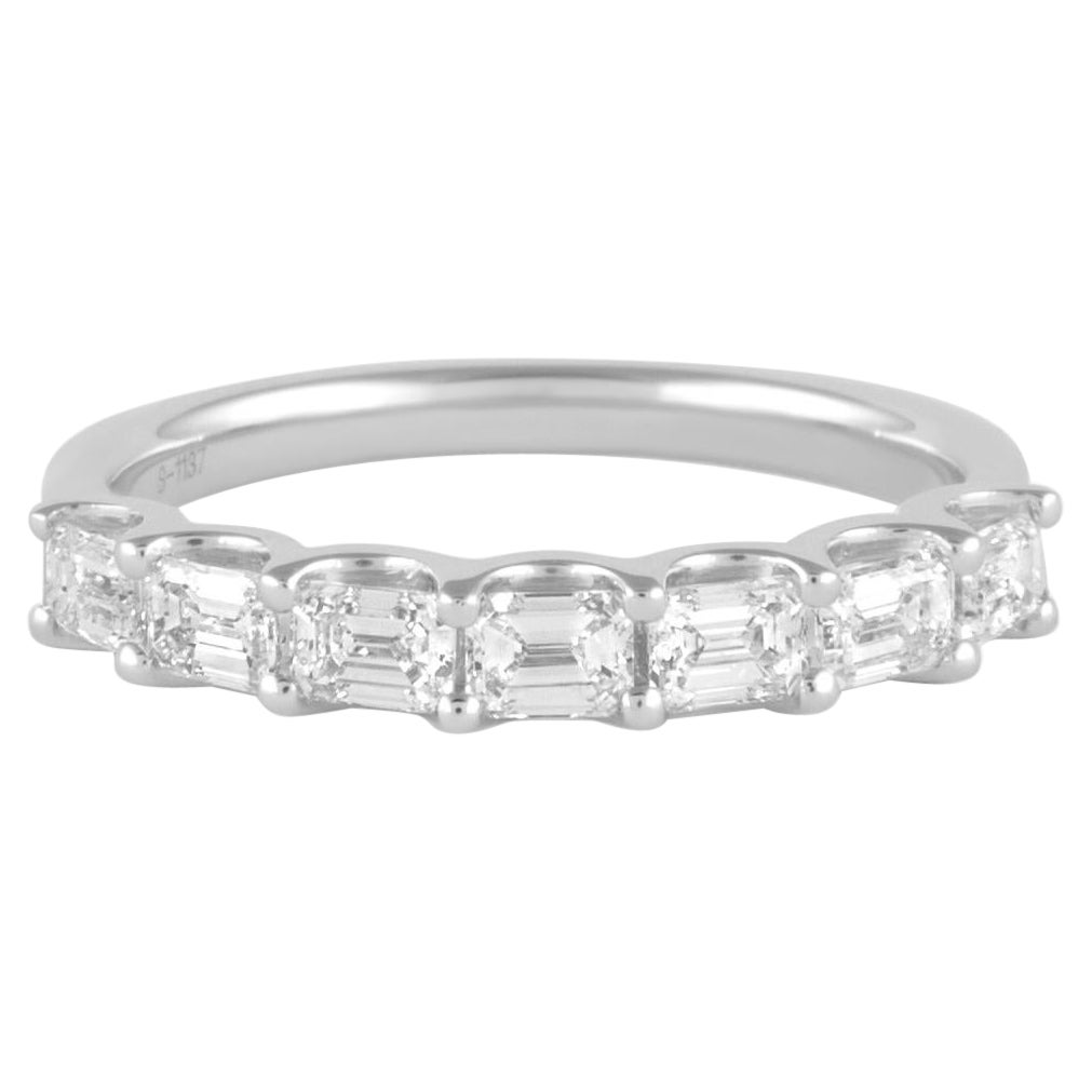 Alexander Beverly Hills .92ct Emerald Cut Diamond East West Half Eternity 18k