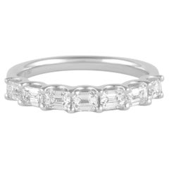 Alexander Beverly Hills .92ct Emerald Cut Diamond East West Half Eternity 18k