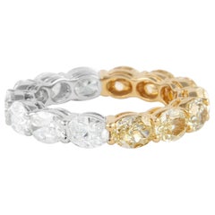 Alexander Beverly Hills 5.09ct Oval White & Yellow Diamond Eternity Band 18k 6.2