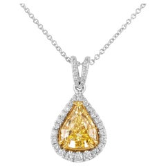 Alexander Beverly Hills, collier 18 carats avec diamant jaune intense fantaisie de 5,70 carats certifié GIA