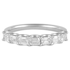 Alexander Beverly Hills .92ct Emerald Cut Diamond East West Half Eternity 18k