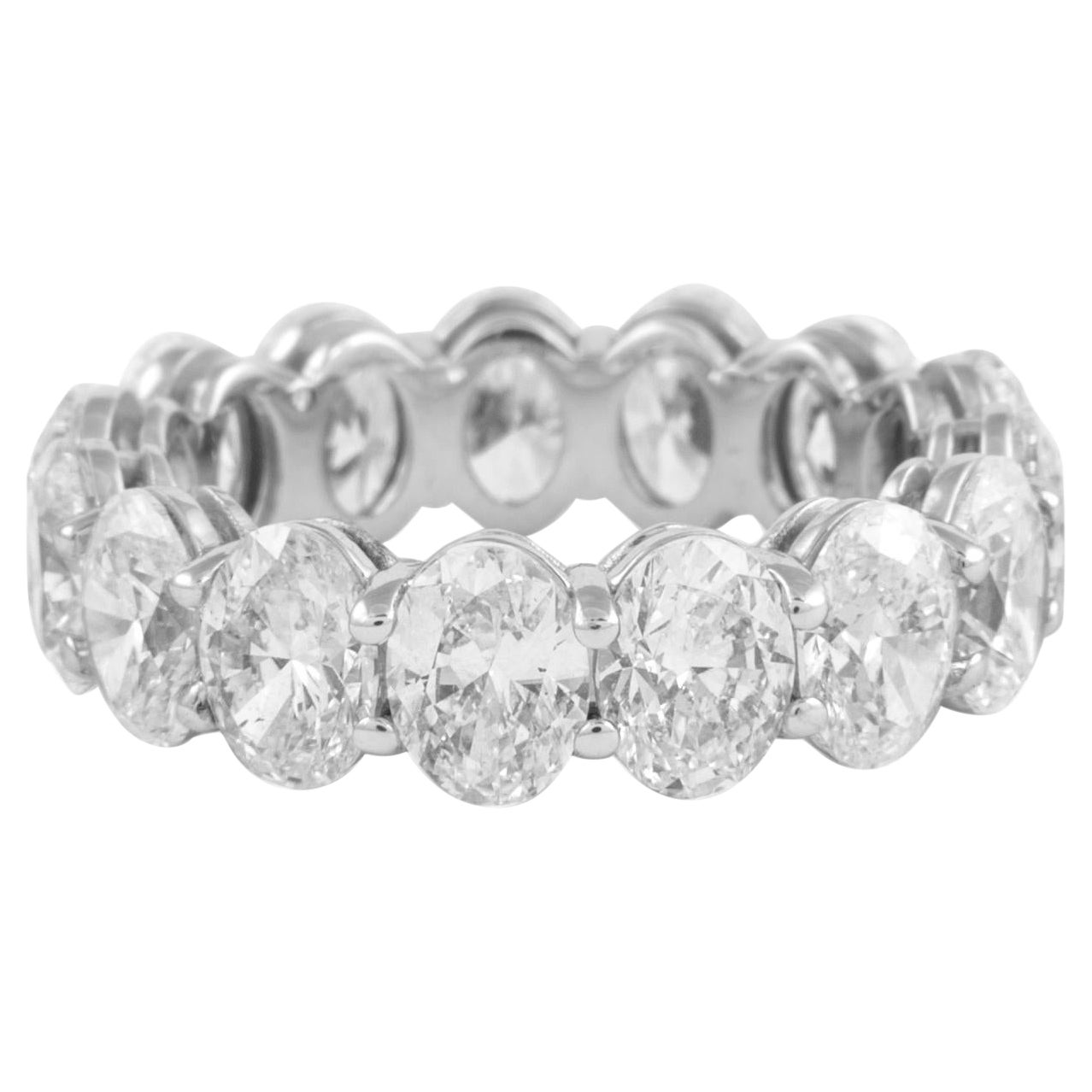 Alexander Beverly Hills Anillo de eternidad de diamantes talla oval de 7,34 ct Oro blanco de 18 k 6,5 en venta