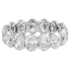 Alexander Beverly Hills Anillo de eternidad de diamantes talla oval de 7,34 ct Oro blanco de 18 k 6,5
