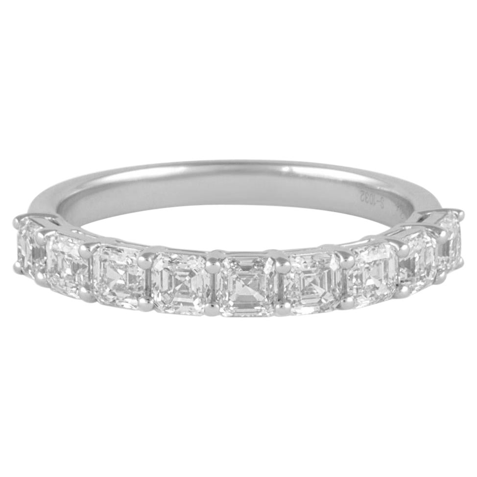 Alexander Beverly Hills 1.26ct Asscher Cut Diamond D-F VVS Half Eternity 18k