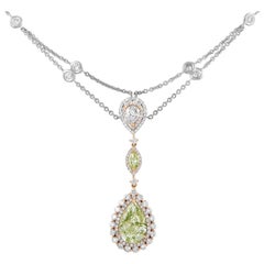 Collar Alexander Beverly Hills GIA 5,97 ct Diamante Amarillo Verde 18k