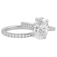 Alexander Beverly Hills GIA 3.18ct Oval Cut J VS2 Diamond Engagement Ring 18k