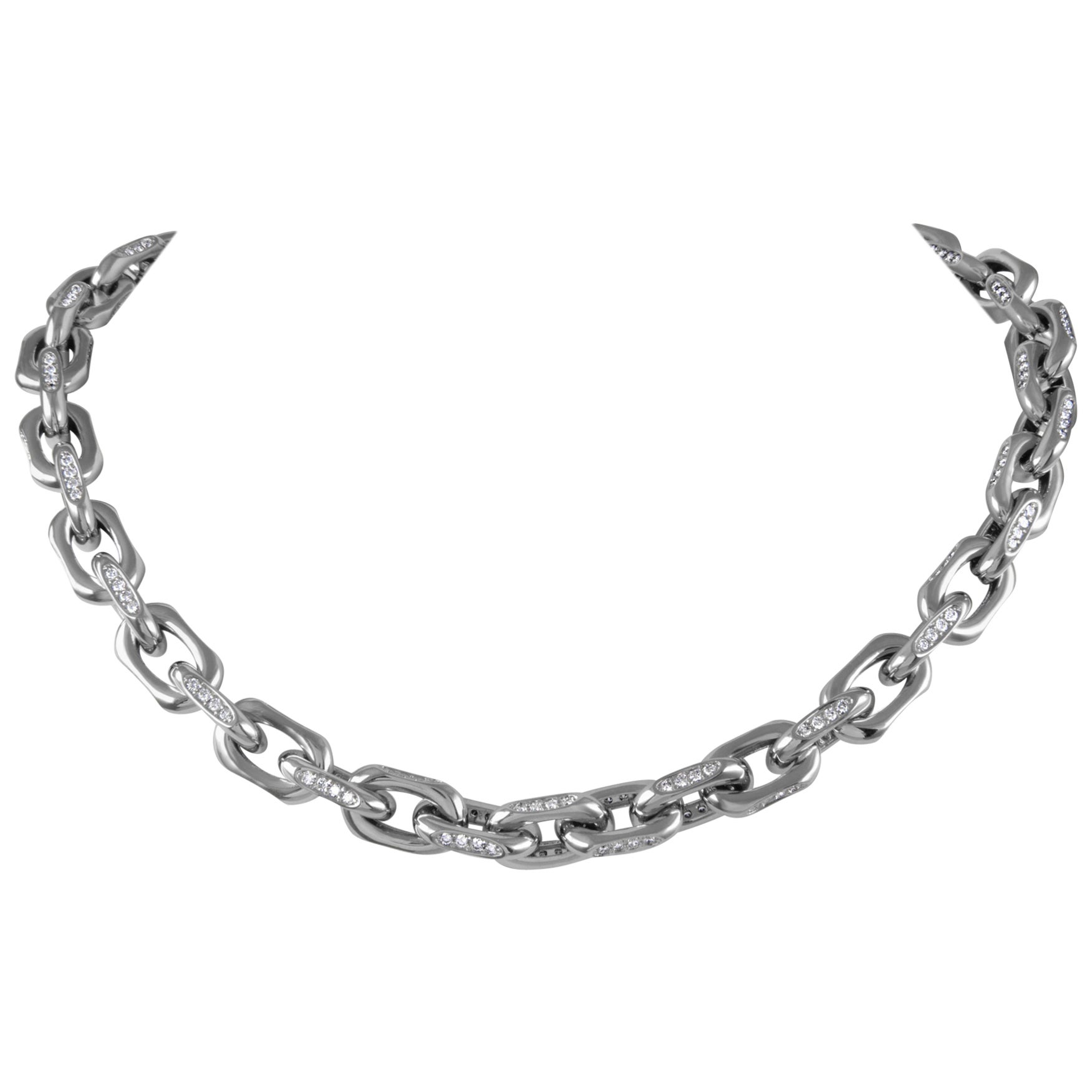 Alexander Beverly Hills 7.02ct Diamond Link Necklace 18k White Gold