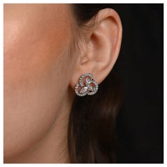 Orecchino a grappolo floreale con moissanite Orecchini in argento 925 Regalo per lei