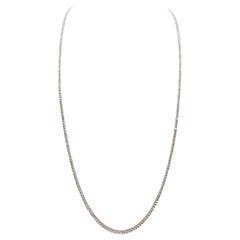 3,95 Karat runder natürlicher Diamant-Tennis-Halskette 14 Karat Weißgold 20''